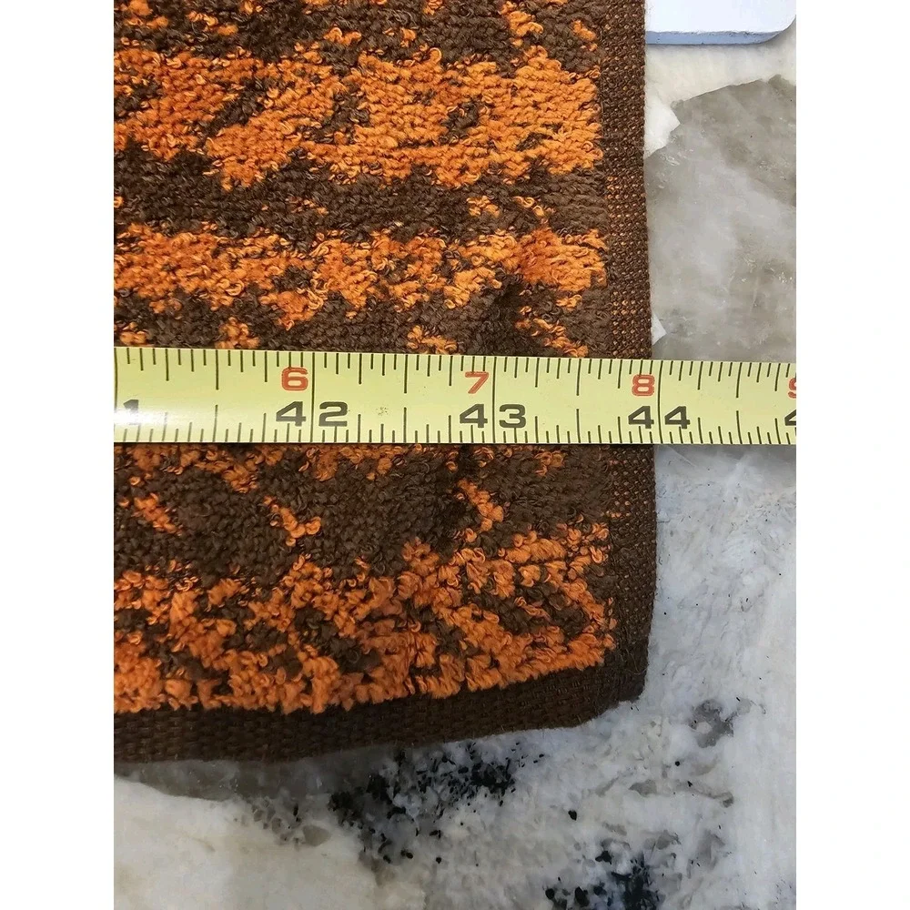 Vintage Lady Pepperell 70s Brown Orange Towel Set 2 Bath/2 Hand/2 Wash MCM Mod